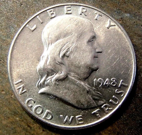 1948 FRANKLIN SILVER HALF DOLLAR NICE ABOUT UNCIRCULATED COIN #1 Cover