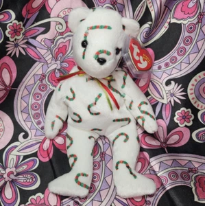 CAND-e the Christmas Candy Cane Bear✨️ MWNMT near Mint ✨️ TY Beanie Baby Plüsch - Bild 1 von 6