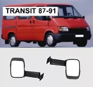 FORD TRANSIT 1987 92 DOORS MIRROR MANUAL LONG ARM A QUALITY PAIR LH RH NEW - Picture 1 of 3
