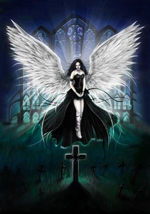 Beautiful Gothic Angel Fairy Grave yard CANVAS ART PRINT Poster 16"X 12" - Bild 1 von 1