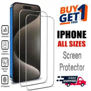 Tempered Glass Screen Protector iPhone 6/7/8 Plus 11/12/13/14/15/16 Pro Max - Picture 1 of 3
