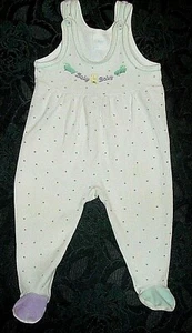 Baby unisex Nicki Strampler ohne Arm H&M Baby Baby Gr. 68 weiß mit lila Punkten - Bild 1 von 6