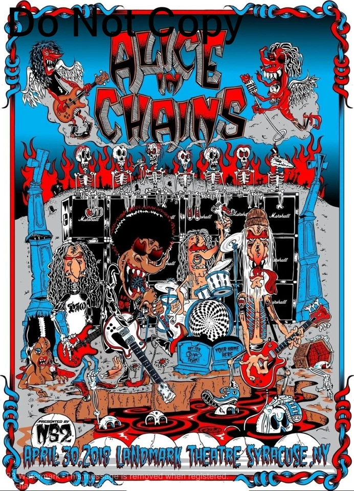 Alice in Chains Poster Cardstock Concert Poster - 12" x 18" - Image 1 of 1