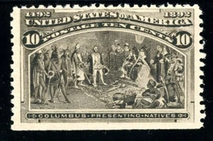 USAstamps Unused FVF US 1893 Columbian Expo Presenting Natives Scott 237 OG MNH - Picture 1 of 2
