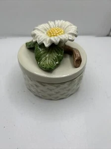 Fitz and Floyd Kerze in Sonnenblumen Schmuckschatulle mit dem Webmuster Neu Versiegelt - Bild 1 von 11