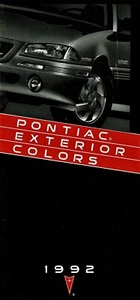 Brochure Pontiac Firebird Grand Am Bonneville 1992 colori di fabbrica con patatine fritte - Foto 1 di 2