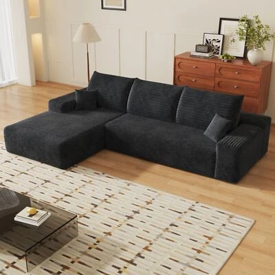 107" L Shaped Sectional Cloud Couch with Left Facing Chaise Plush Boneless Sofa - Image 1 of 4