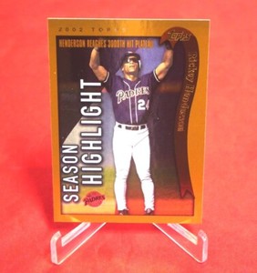Rickey Henderson Season Highlight Topps 2002 Baseball Card #335