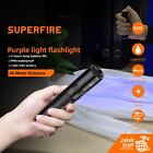 SUPERFIRE Bright Flashlight UV Torchlight Mini Torch 365nm Rechargeable EDC Lamp