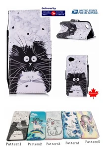 Para LG Q6/Q6 PLUS Patrón Abatible Diseño Ranura para Tarjetas Billetera Estuche Cubierta Soporte Bolsa - Imagen 1 de 38