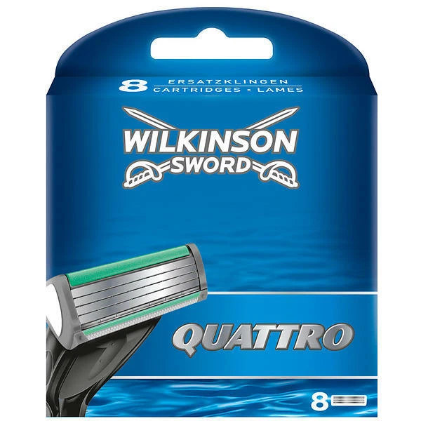 Wilkinson Sword Quattro | 8 cartridge pack |Genuine | Shaving