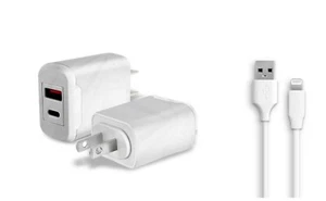 Cargador de CA de pared para el hogar + cable USB de 3 pies para Apple iPhone 14 Pro Max, iPhone 14 - Imagen 1 de 5