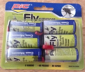 PIC PEST FREE LIVING FLY RIBBON traps flying insects pck of 6 Pest Control - Picture 1 of 3