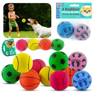 Dog Pet Training Bouncy Rubber Balls Interactive Play Fetch Bite Chew Toys 6cm - Picture 1 of 60