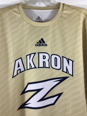 adidas Mens Extra Large Akron Zips Performance Short Sleeve T-Shirt Gold Z Logo Cover
