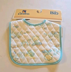 VGN Baby Carter's bavaglino bianco/blu cuccioli, coniglietti, elefante, trapuntato 8" - Foto 1 di 10