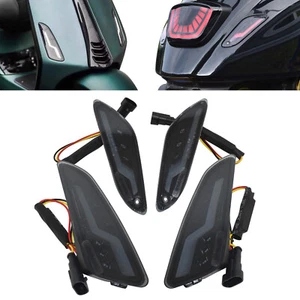 Smoke E-Mark Front & Rear Indicator Turn Signal Light For Vespa Sprint Primavera - Picture 1 of 12