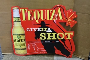 Anheuser Bush Tequiza Give It A Shot Tin Metal Bar Sign 22 X 28" Man Cave - Picture 1 of 1