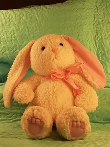 BUNNY RABBIT Vintage Plush w/ Pink Ribbon International Silver 15" Easter 1993 - Picture 1 of 12