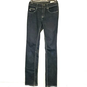 Pantalones de mezclilla Diesel tiro bajo para mujer W28 L35 pierna recta puente elástico etiqueta azul 29/34 - Imagen 1 de 16