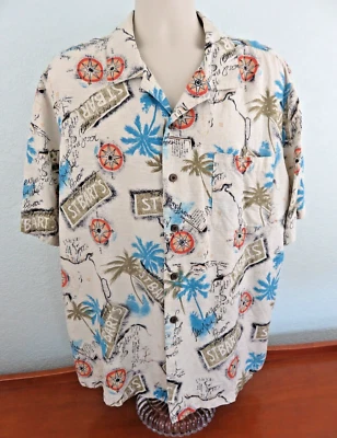 Camisa Havana Jack's Café Para Hombre Multicolor Manga Corta Abotonada Talla XL Foto 1 de 4