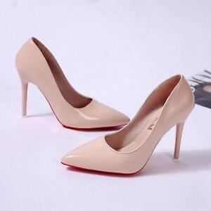 Women Thin High Heels Pumps Shoe Red Bottom Stiletto Wedding Gift Pointed Toe