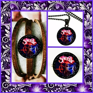 GHOST ULTIMATE SET NAMED DEATH 🎸BRACELET➕NECKLACE➕PIN - Picture 1 of 2
