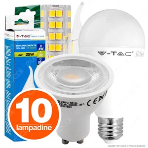 10 LAMPADINE LED V-Tac E27 E14 GU10 GU5.3 G9 scelta kit da 2W a 20W Lampada Vtac - Foto 1 di 61