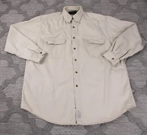Vintage Abercrombie & Fitch Shirt Mens Medium Beige Button Down Long Sleeve - Picture 1 of 16