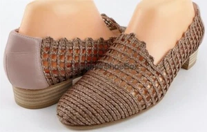 $355 STUART WEITZMAN INTERMEZZO Flax Twine Woven Designer COMFORT Loafers 6 - Picture 1 of 4