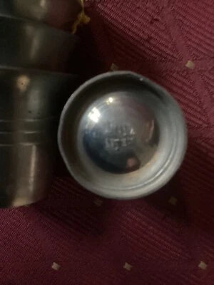 Antique 6 metal shot glasses - Image 1 of 4