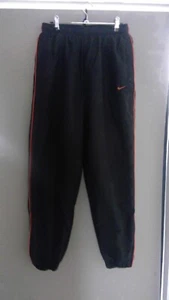 Genuine NIKE Drawstring Lined Track Pants Size M Mens Blue/Black Activewear - Picture 1 of 3