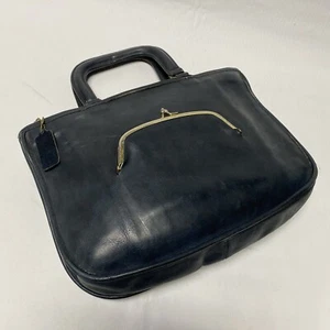 Borsa vintage Coach Bonnie Cashin pelle marina kisslock skinny tote bag vintage - Foto 1 di 18