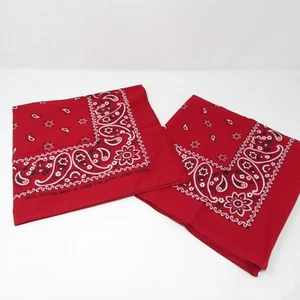 Lote De 2 Bandanas Rojas De Colección 100% Algodón Hechas en China para Hobby Lobby 21" x 20" - Imagen 1 de 4