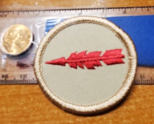 BSA PATROL MEDALLION TAN TWILL PATCH -Flaming Arrow - 2009-2013 - Picture 1 of 2