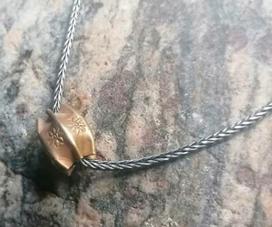 Fuchsschwanz Kette Silber 925geschwärzt Anhänger ziseliert punziert 42 cm - Bild 1 von 5