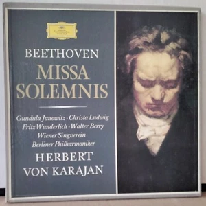 DGG 104395 - 96 GERMANY BEETHOVEN KARAJAN, JANOWITZ MISSA SOLEMNIS 2LP's BOX SET - Picture 1 of 8