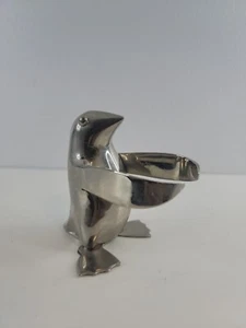 Penguin Silver Plated Candle Holder Restoration Hardware Taper Candle Holder - Picture 1 of 5