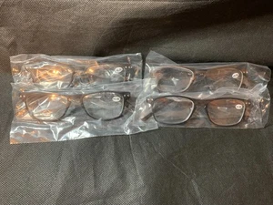 4 PK Clear Lens Reading Glasses 2 Designs 4 total Free Shipping +0.50 Free Ship - Picture 1 of 2