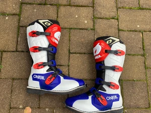 ONeal Rider Pro 2 MX Stiefel Moto weiss blau rot Cross offroad Enduro  Quad 45 - Bild 1 von 7