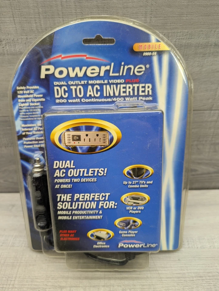 Power line DC to AC Inverter 0900-59 200w Continuous/400w Peak - Image 1 of 4