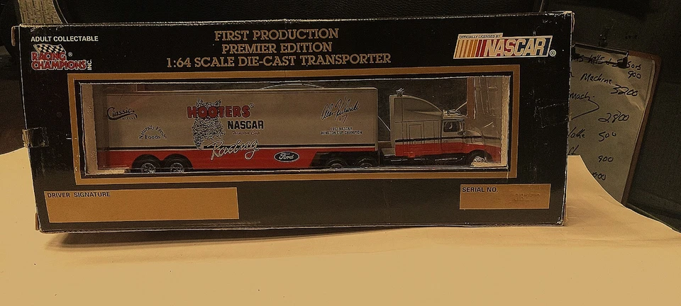 1993 Alan Kulwicki Racing Champions Hooters NASCAR Team Transporter 1:87 Truck  - Image 1 of 1