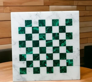Luxury Malachite Chess Set | Handmade Semi Precious Stone Board Game | Unique - Picture 1 of 12