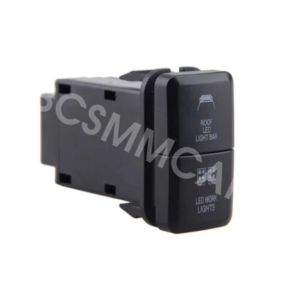 Car Dual LED Light Bar On-Off Push Switch Button Fit For TOYOTA HILUX 2005-2014 - Image 1 of 4