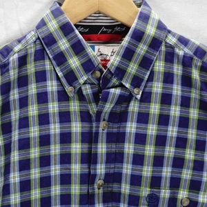 VINTAGE WRANGLER GEORGE STRAIT WESTERN HEMD BLAU GRÜN KARIERT HERREN GRÖSSE M - Bild 1 von 6