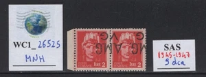 WC1_26525. AMG EN MUY BUEN ESTADO. Par de variedades de las 2 L. de 1945-47. Sas 9dca. MNH-firmado - Imagen 1 de 1