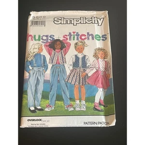 00610 - Simplicity Sewing Pattern 9889, '90 Jumper Skirt Vest Pant Tops Size 2-6 - Picture 1 of 3