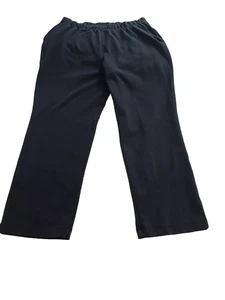 Land's End Sport Knit black PO ankle pants, side pockets, LP - Picture 1 of 4