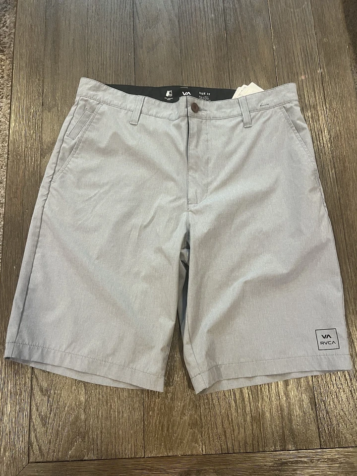 Pantalones Cortos RVCA Doble Propósito Para Hombre Talla 32 Gris Híbrido 17" Largo Foto 1 de 1