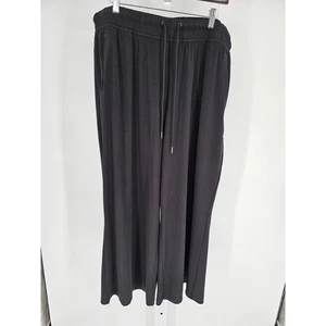 Lane Bryant Damen Gr. 22/24 S weites Bein Pull-On Hose schwarz Kordelzug - Bild 1 von 4
